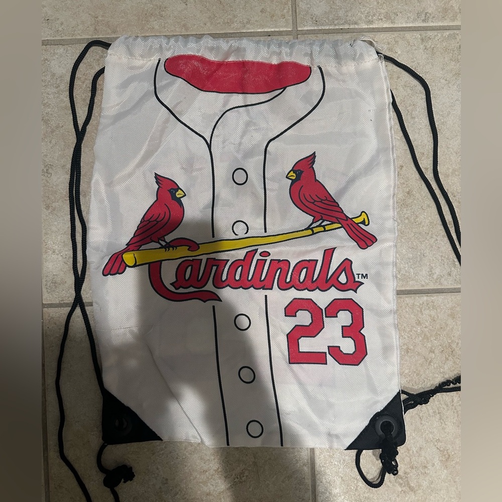 St Louis Cardinals Freese 23 Jersey Drawstring Backpack Bag White MLB RARE STL